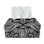 Black And White Odin With Wolfs Print Rectangle Tissue Box Cover