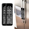 Black And White Odin With Wolfs Print Refrigerator Handle Covers
