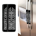 Black And White Odin With Wolfs Print Refrigerator Handle Covers