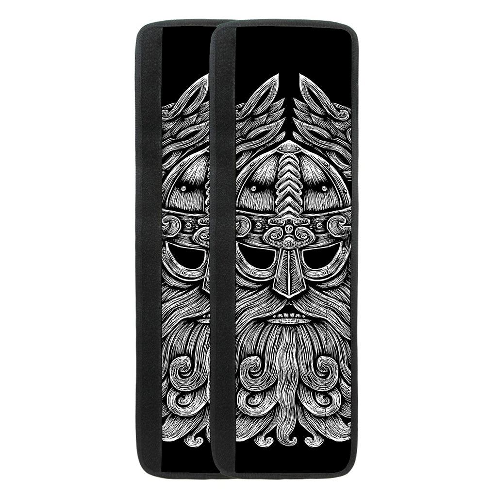 Black And White Odin With Wolfs Print Refrigerator Handle Covers