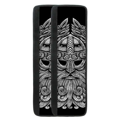 Black And White Odin With Wolfs Print Refrigerator Handle Covers