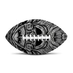Black And White Odin With Wolfs Print Rugby Ball
