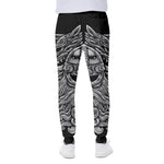 Black And White Odin With Wolfs Print Scuba Joggers