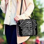 Black And White Odin With Wolfs Print Shoulder Strap Bible Bag