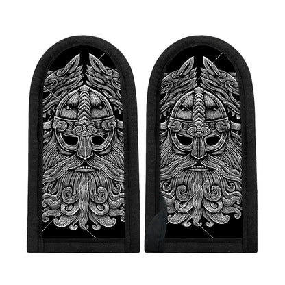 Black And White Odin With Wolfs Print Skillet Handle Cover