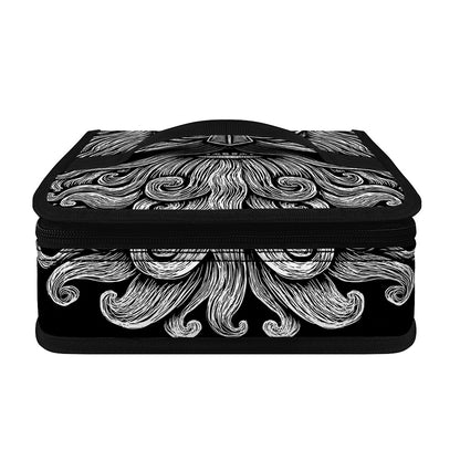 Black And White Odin With Wolfs Print Small Lunch Bag