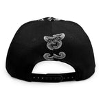Black And White Odin With Wolfs Print Snapback Cap