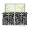 Black And White Odin With Wolfs Print Tier Curtains