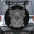 Black And White Odin With Wolfs Print Tire Cover With Camera Hole