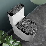 Black And White Odin With Wolfs Print Toilet Lid And Tank Cover Set