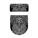Black And White Odin With Wolfs Print Toilet Lid And Tank Cover Set