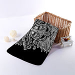 Black And White Odin With Wolfs Print Towel