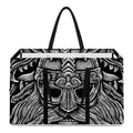 Black And White Odin With Wolfs Print Utility Tote Bag