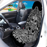 Black And White Odin With Wolfs Print Waterproof Car Seat Cover