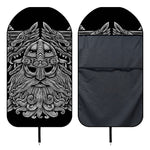 Black And White Odin With Wolfs Print Waterproof Car Seat Cover