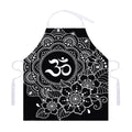 Black And White Om Print Adjustable Apron