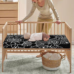 Black And White Om Print Baby Crib Sheet