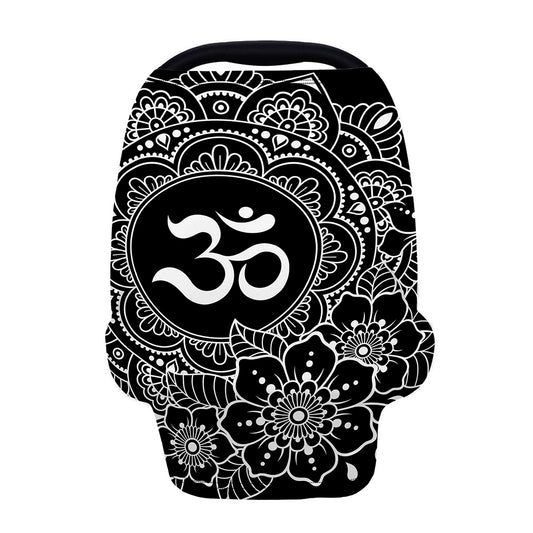 Black And White Om Print Baby Seat Cover