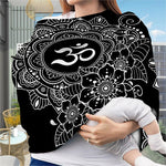 Black And White Om Print Baby Seat Cover