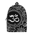 Black And White Om Print School Backpack