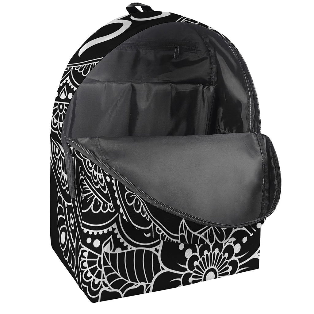 Black And White Om Print Backpack