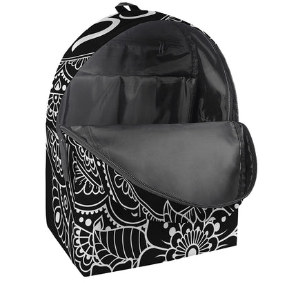 Black And White Om Print Backpack