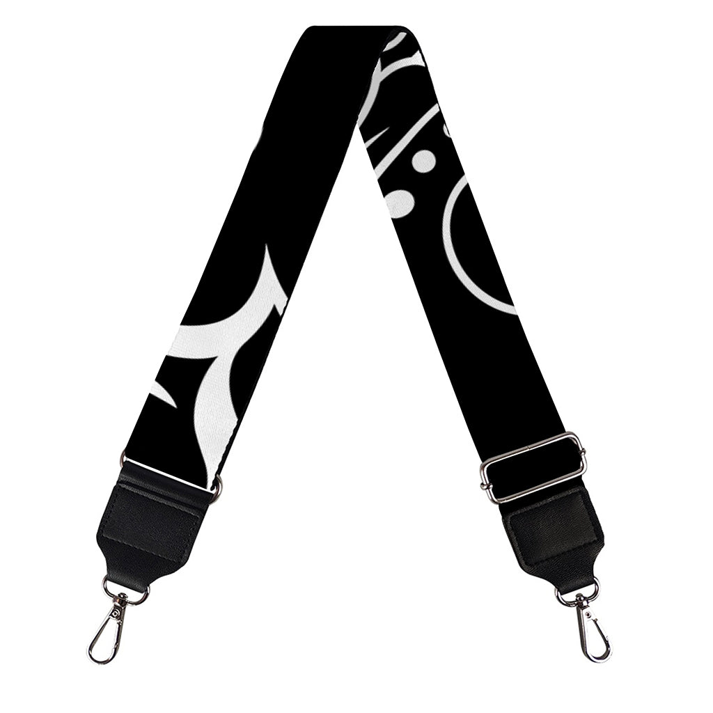 Black And White Om Print Bag Strap