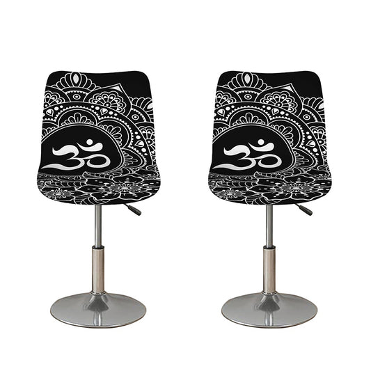 Black And White Om Print Bar Stool Covers