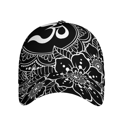 Black And White Om Print Baseball Cap
