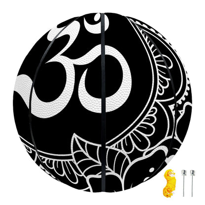 Black And White Om Print Basketball