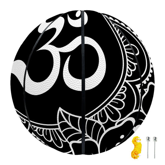 Black And White Om Print Basketball