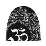 Black And White Om Print Beanie