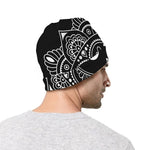 Black And White Om Print Beanie