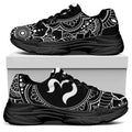 Black And White Om Print Black Chunky Shoes