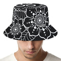Black And White Om Print Bucket Hat