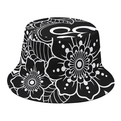 Black And White Om Print Bucket Hat