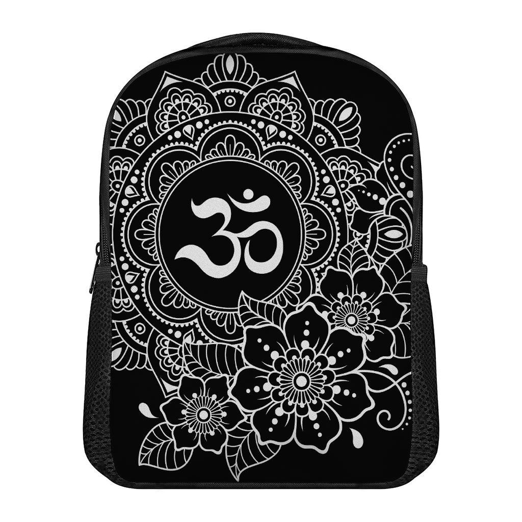 Black And White Om Print Casual Backpack