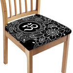 Black And White Om Print Chair Cushion Cover