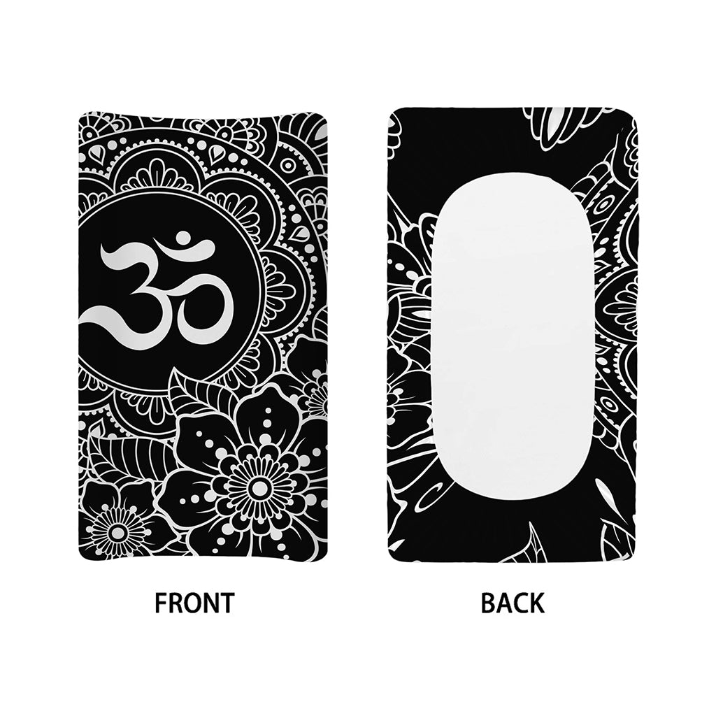 Black And White Om Print Changing Pad Cover