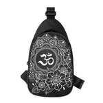 Black And White Om Print Chest Bag