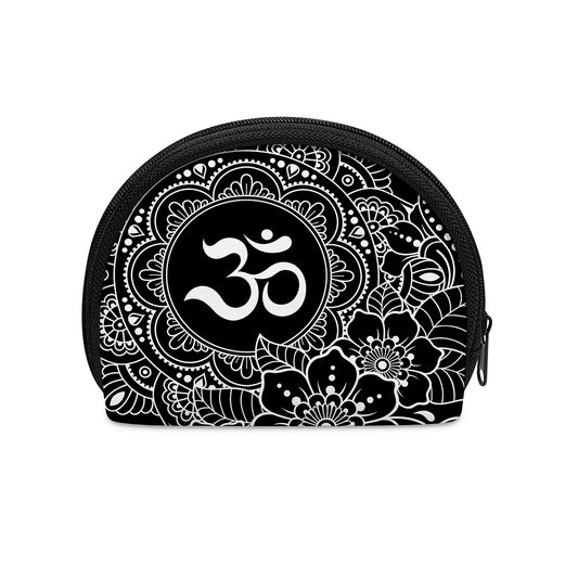 Black And White Om Print Coin Purse