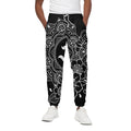 Black And White Om Print Cotton Sweatpants