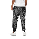Black And White Om Print Cotton Pants