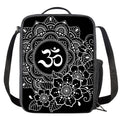 Black And White Om Print Crossbody Lunch Bag