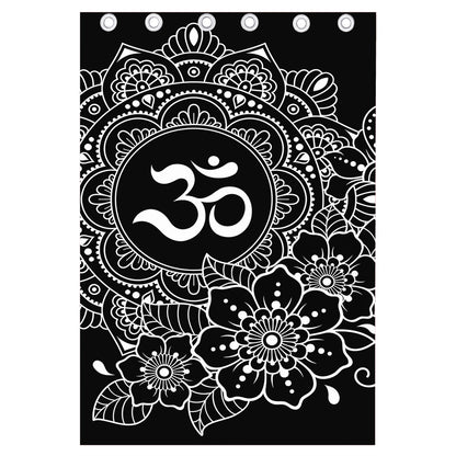 Black And White Om Print Curtain