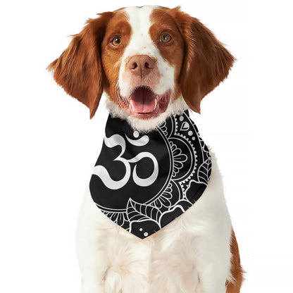 Black And White Om Print Dog Bandana