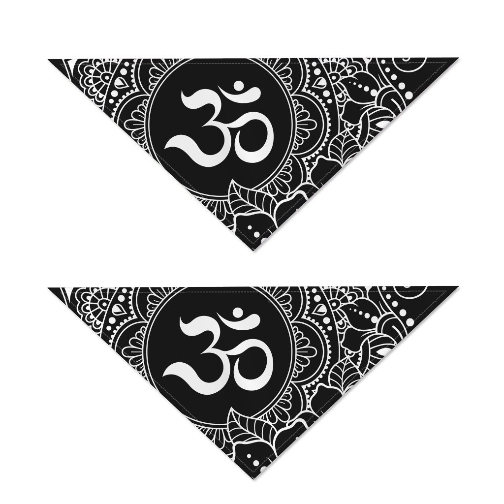 Black And White Om Print Dog Bandana