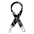 Black And White Om Print Dog Seat Belt