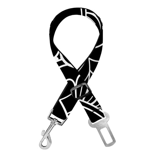 Black And White Om Print Dog Seat Belt