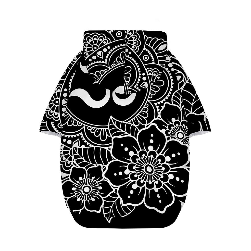 Black And White Om Print Dog Zip Up Hoodie